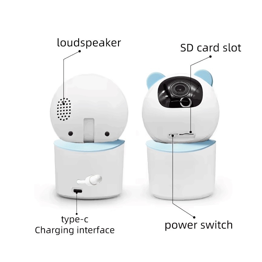 Immax NEO 07788L - Smart kamera med sensor 355° 50° P/T 4MP Wi-Fi Tuya blå