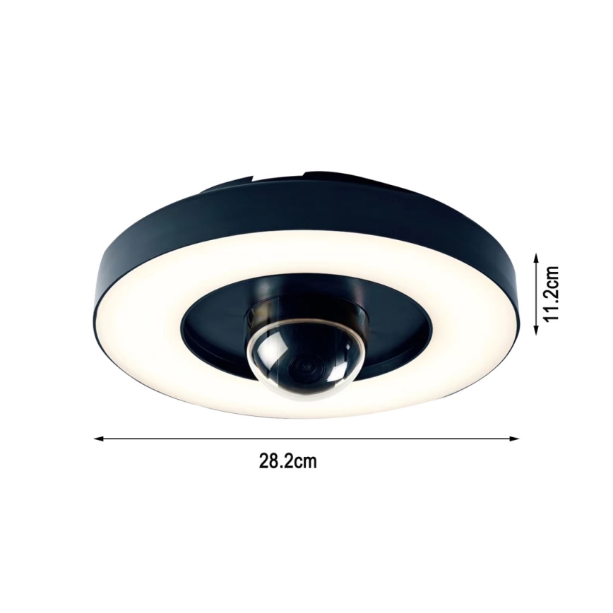 Immax NEO 07792L - LED Smart udendørskamera med lys RING 22W/230V IP44 Wi-Fi Tuya