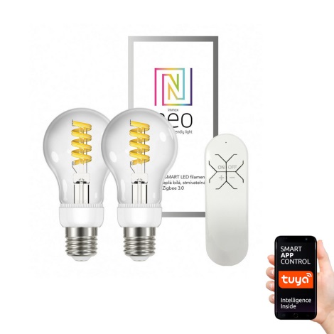 Neo - 2x LED lysdæmper E27/5W/230V 2700-6000K + Fjernbetjening | Lampemania