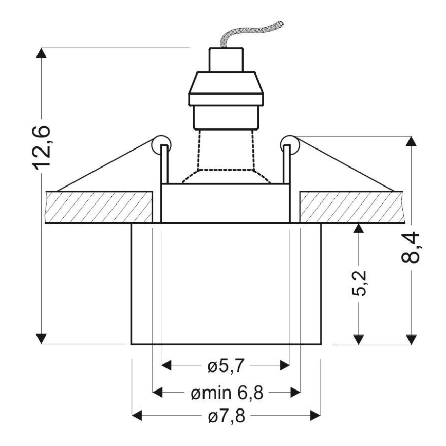 Indbygningsspot TUBA 1xGU10/50W/230V