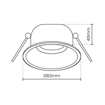 Indbygningsspot EYE 1xGU10/25W/230V rund sort