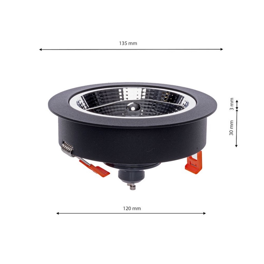 Indbygningsspot REDONDO 1xAR111 - GU10/25W/230V