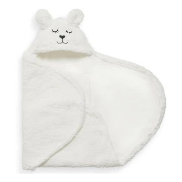 Jollein - Svøbetæppe fleece Bunny 100x105 cm Off White