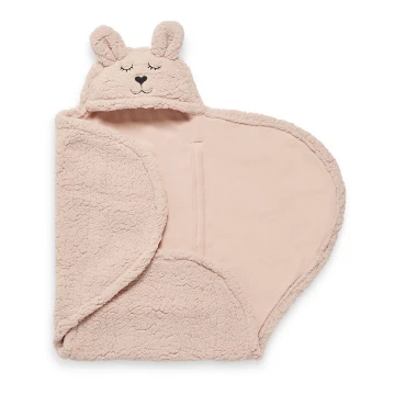 Jollein - Svøbetæppe fleece Bunny 100x105 cm Pale Pink