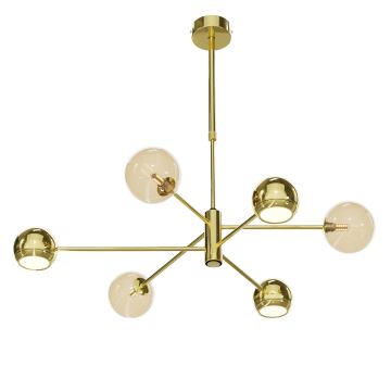 Jupiter 1963 - Pendellampe MOKA 3xGU10/10W/230V + 3xG9/10W/230V guldfarvet/beige