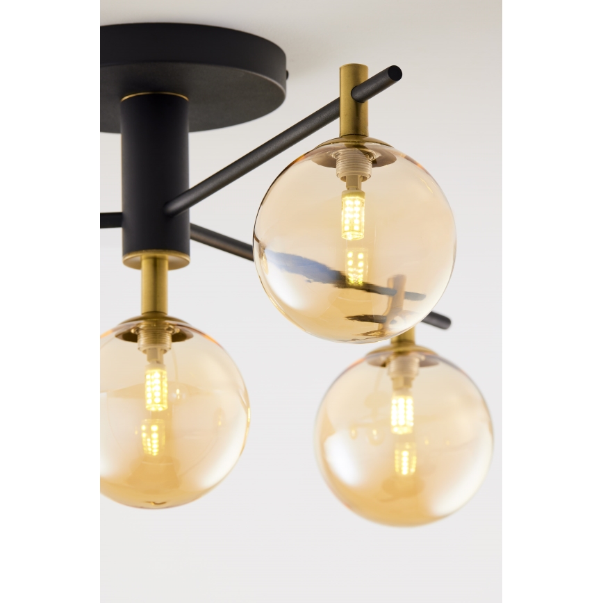 Jupiter 2031 - Loftlampe FIGARO 4xG9/10W/230V sort/guldfarvet/beige