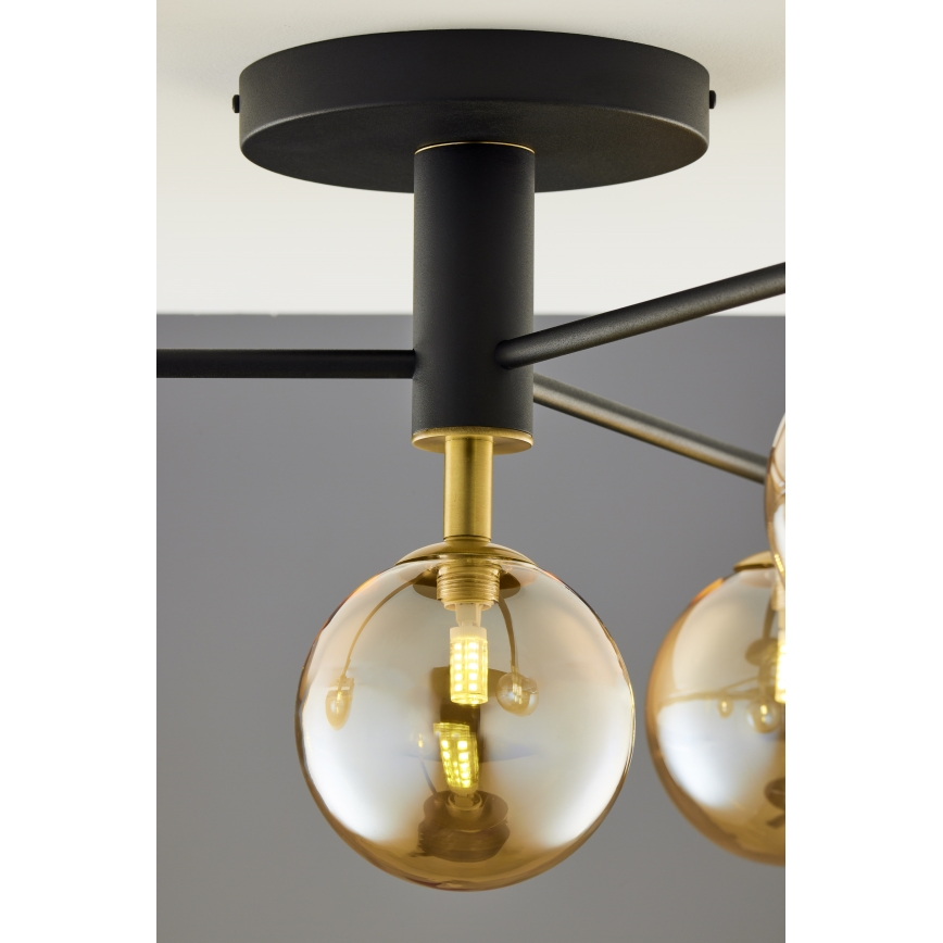 Jupiter 2031 - Loftlampe FIGARO 4xG9/10W/230V sort/guldfarvet/beige