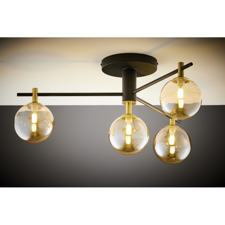 Jupiter 2031 - Loftlampe FIGARO 4xG9/10W/230V sort/guldfarvet/beige