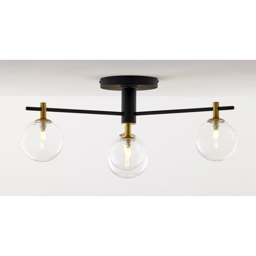 Jupiter 2034 - Loftlampe FIGARO 4xG9/10W/230V sort/guldfarvet/beige/transparent