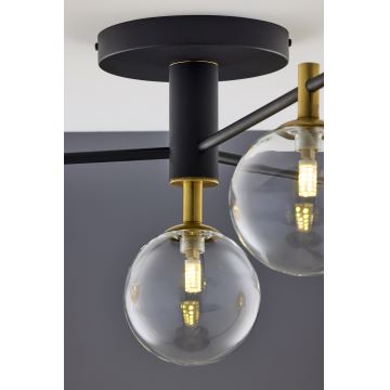 Jupiter 2034 - Loftlampe FIGARO 4xG9/10W/230V sort/guldfarvet/beige/transparent