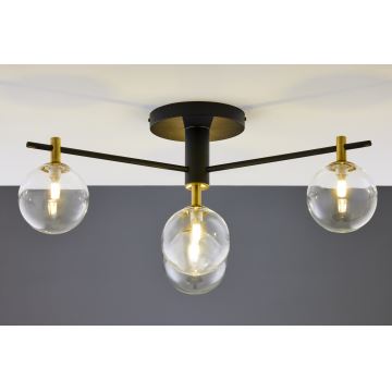 Jupiter 2034 - Loftlampe FIGARO 4xG9/10W/230V sort/guldfarvet/beige/transparent