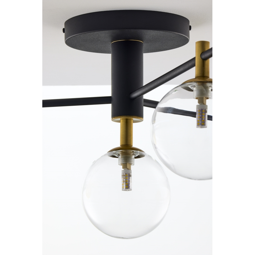 Jupiter 2034 - Loftlampe FIGARO 4xG9/10W/230V sort/guldfarvet/beige/transparent