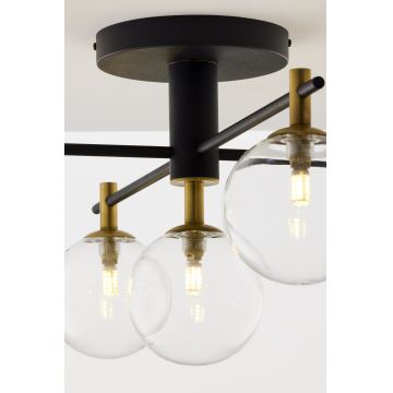 Jupiter 2035 - Loftlampe FIGARO 5xG9/10W/230V sort/guldfarvet/beige/transparent