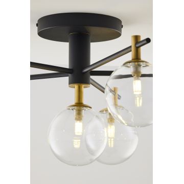 Jupiter 2036 - Loftlampe FIGARO 6xG9/10W/230V sort/guldfarvet/beige/transparent