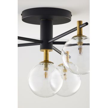 Jupiter 2036 - Loftlampe FIGARO 6xG9/10W/230V sort/guldfarvet/beige/transparent