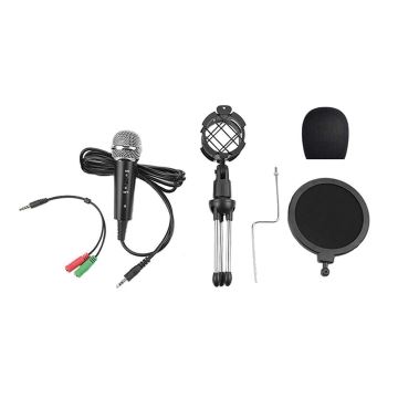 Kondensatormikrofon med POP-filter JACK 3,5 mm