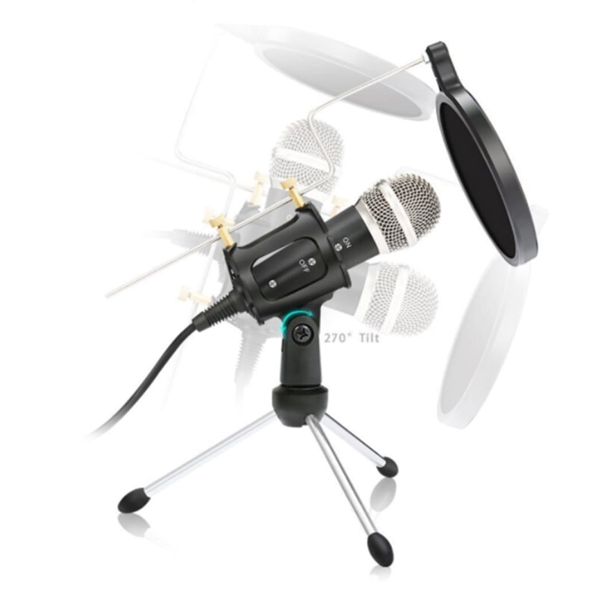 Kondensatormikrofon med POP-filter JACK 3,5 mm