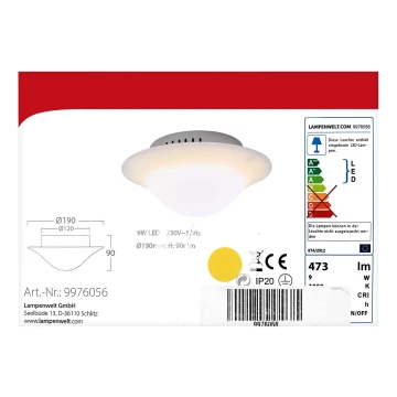 Lampenwelt - LED loftlampe LED/9W/230V