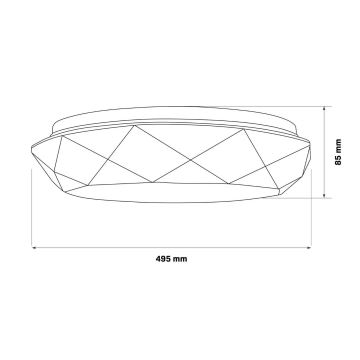 LED badeværelseslampe dæmpbar GALAXY LED/72W/230V diameter 49 cm 3000-6000K IP44 + fjernbetjening