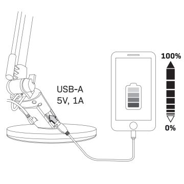 LED bordlampe m. touch-funktion dæmpbar OPTIMUM LED/7W/230V USB 3000/4000/6000K hvid