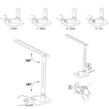 LED bordlampe med touch-funktion dæmpbar TOLEDO LED/8W/230V 3000-6500K