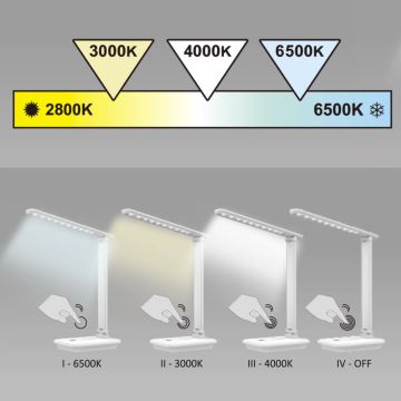 LED bordlampe med touch-funktion dæmpbar VINTO LED/8W/230V hvid