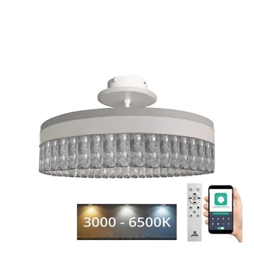 LED Dæmpbar krystal Loftlampe LED/75W/230V 3000-6500K hvid + fjernbetjening