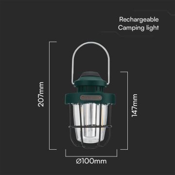 LED Dæmpbar udendørs pendant rechargeable lys LED/5W/5V 2700-6500K IP44