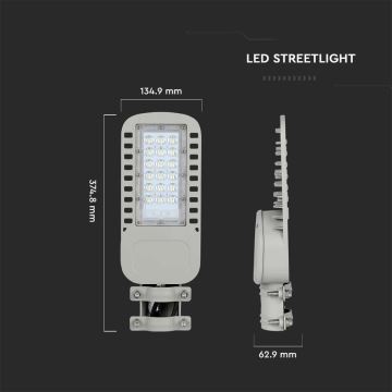 LED gadelampe SAMSUNG CHIP LED/30W/230V 4000K grå