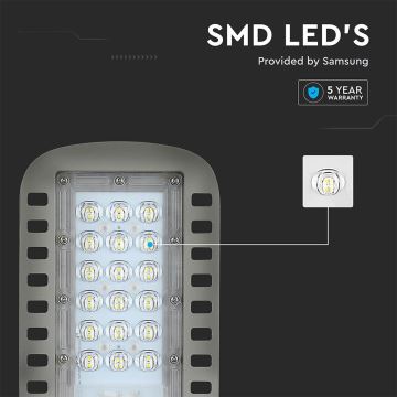 LED gadelampe SAMSUNG CHIP LED/30W/230V 6500K grå