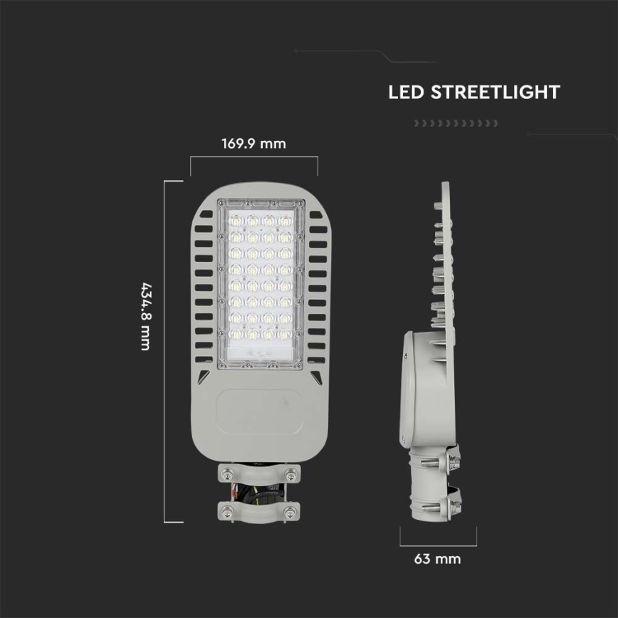 LED gadelampe SAMSUNG CHIP LED/50W/230V 6500K grå