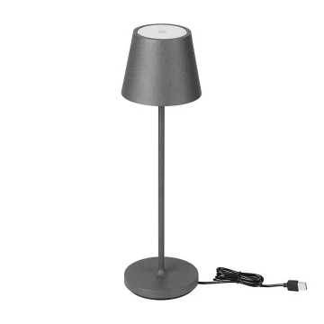 LED Genopladelig bordlampe m. touch-funktion dæmpbar LED/2W/5V 4400 mAh 3000K IP54 grå