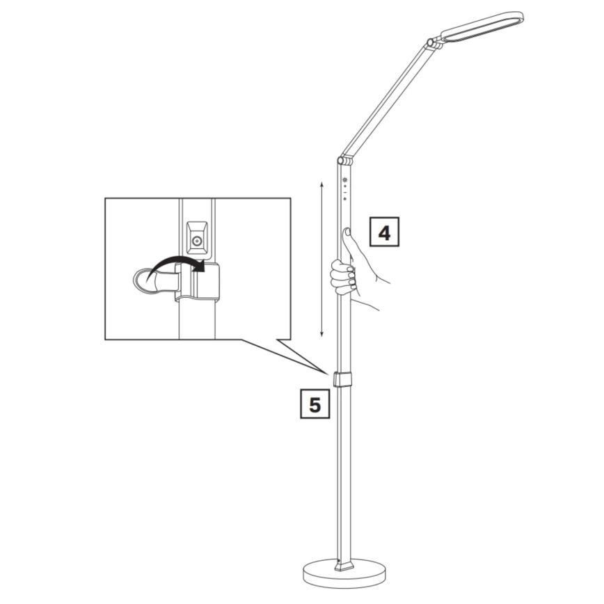 LED gulvlampe m. touch-funktion dæmpbar FERRARA LED/13W/230V 3000/4000/6000K hvid