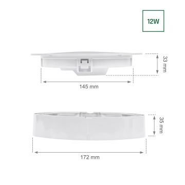 LED indbygningslampe ALGINE 2in1 LED/12W/230V 4000K