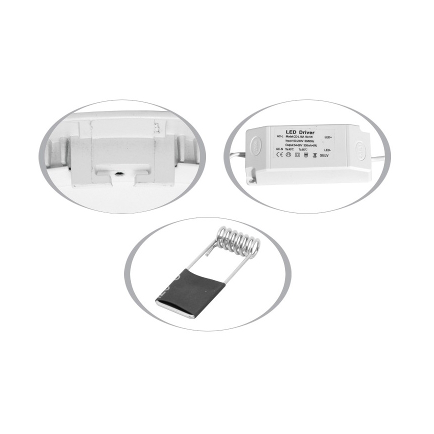 LED indbygningslampe til badeværelse LADA LED/12W/230V 4100K IP44