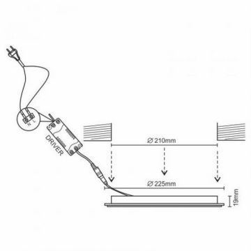 LED indbygningslampe LED/18W/230V