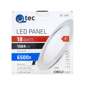 LED indbygningslampe QTEC LED/18W/230V 6500K diameter 22 cm