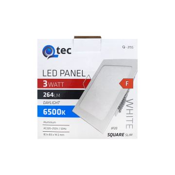 LED indbygningslampe QTEC LED/3W/230V 6500K 8,3x8,3 cm