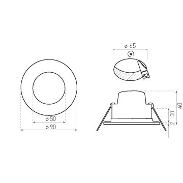 LED indbygningslampe til badeværelse BONO LED/5W/230V 3000K IP65 hvid