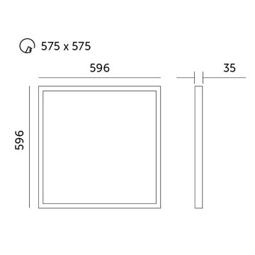 LED indbygningspanel LED/40W/230V 4000K 60x60 cm