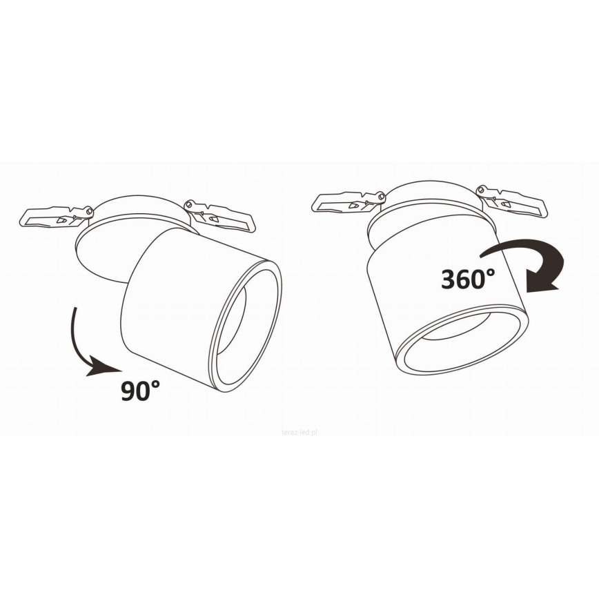 LED Indbygningsspot HARON 1xLED/10W/230V sort