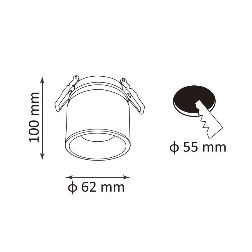 LED Indbygningsspot HARON 1xLED/10W/230V sort