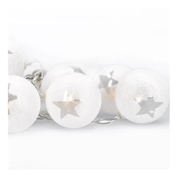 LED julekæde med kugler 10xLED 1 m varm hvid