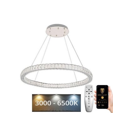 LED krystalpendel dæmpbar LED/100W/230V 3000-6500K sølvfarvet + fjernbetjening