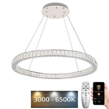 LED krystalpendel dæmpbar LED/100W/230V 3000-6500K sølvfarvet + fjernbetjening