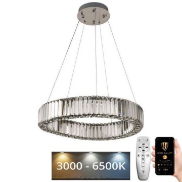 LED krystalpendel dæmpbar LED/40W/230V 3000-6500K krom + fjernbetjening