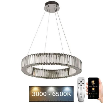 LED krystalpendel dæmpbar LED/40W/230V 3000-6500K krom + fjernbetjening