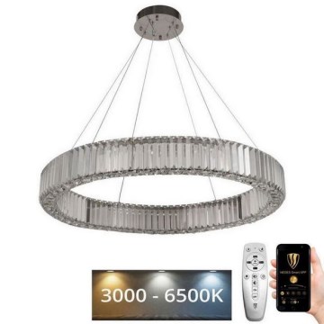 LED krystalpendel dæmpbar LED/50W/230V 3000-6500K krom + fjernbetjening