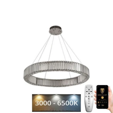 LED krystalpendel dæmpbar LED/50W/230V 3000-6500K krom + fjernbetjening