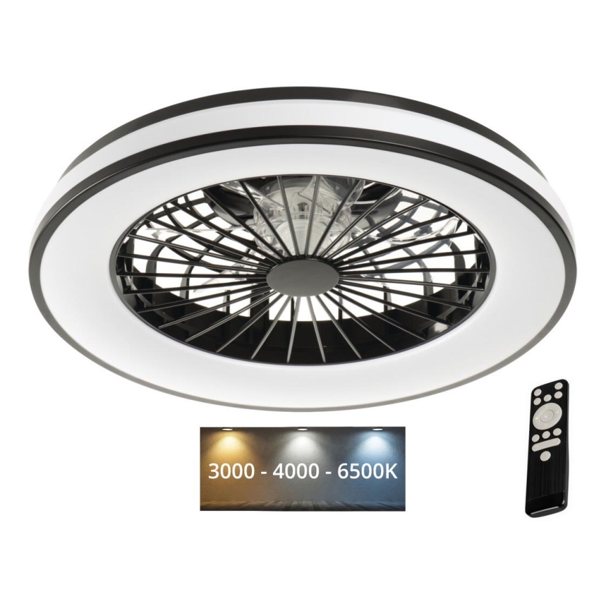 LED lampe dæmpbar med ventilator PLAVE 48W/230V 3000/4000/6500K + fjernbetjening